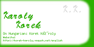 karoly korek business card